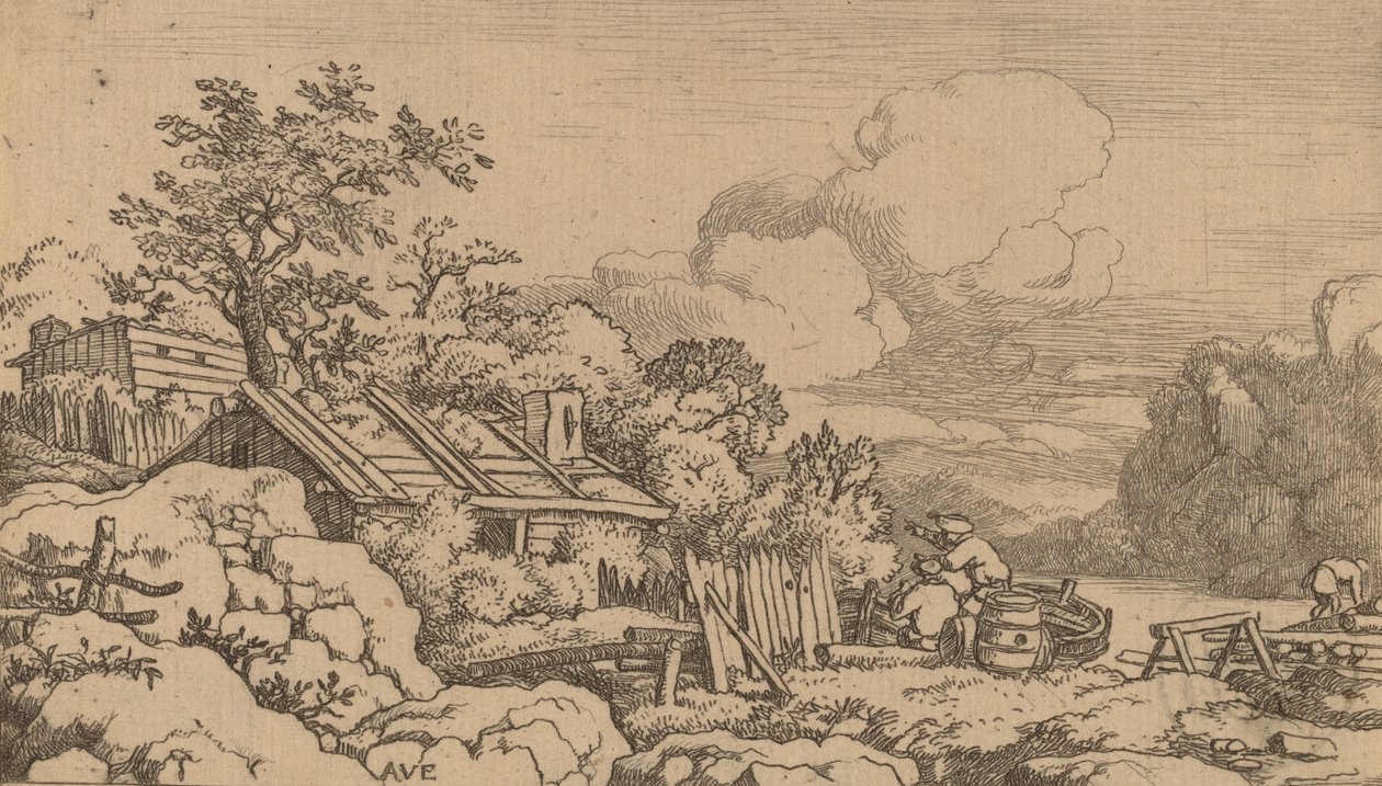 Snekkerhytte, sannsynligvis ca. 16451656. av Allart van Everdingen