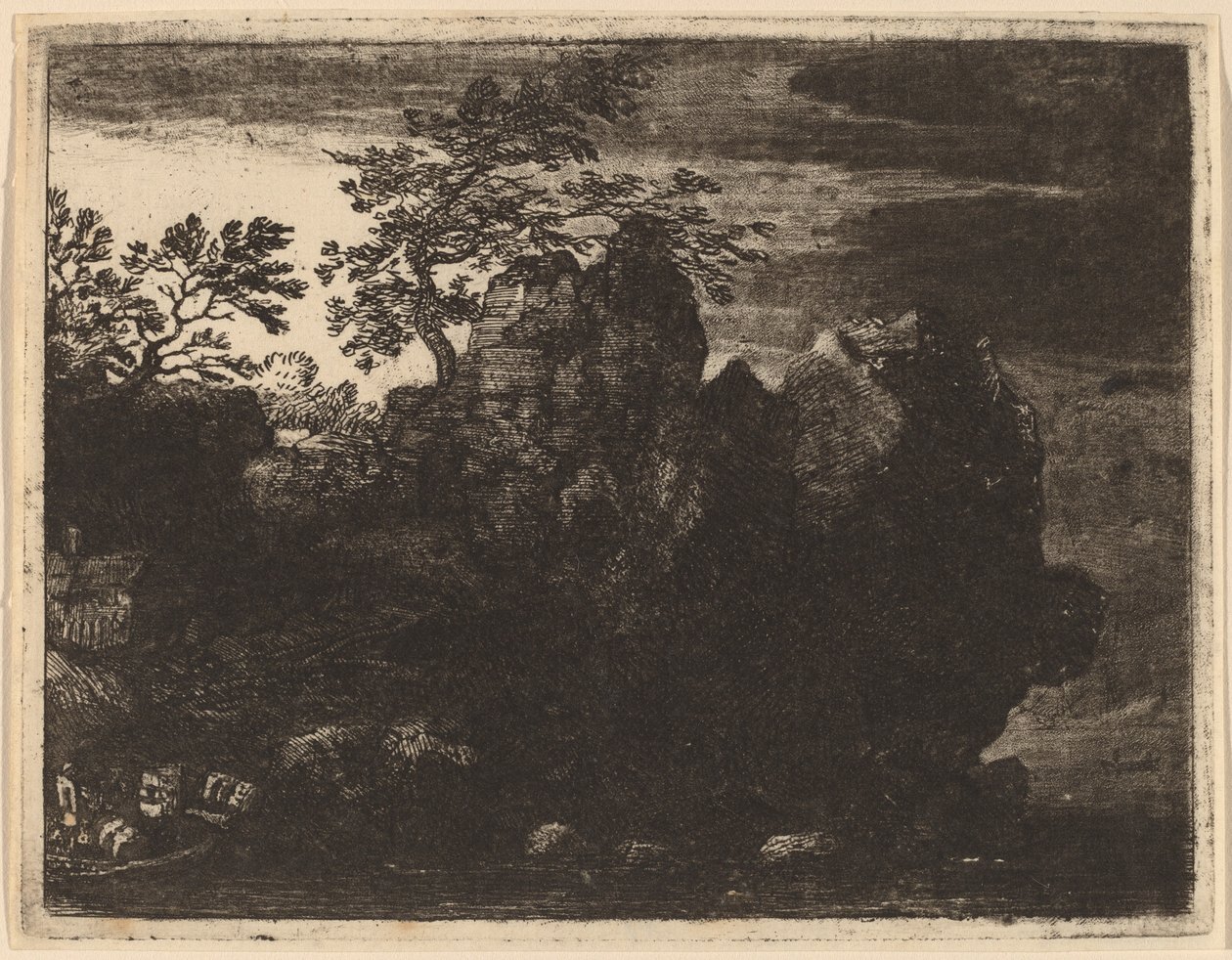 Stor stein ved elven av Allart van Everdingen