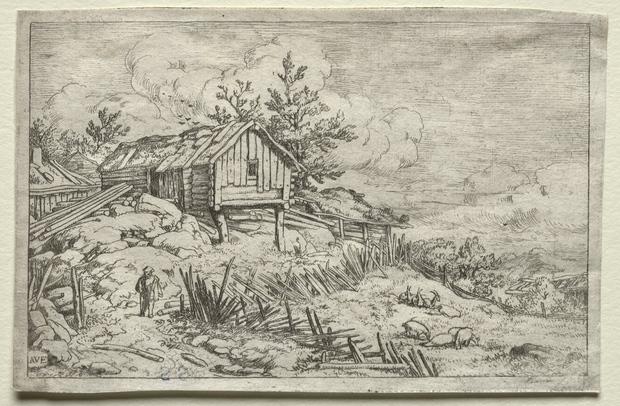Mann i Gateway of Deserted House av Allart van Everdingen