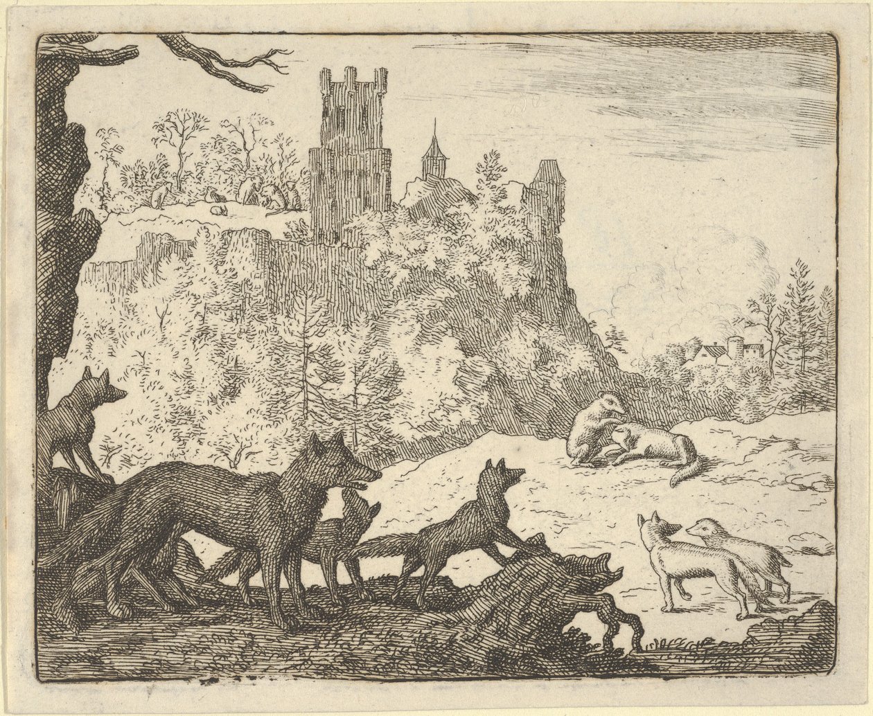 Renard går med grevlingen, 1650-75. av Allart van Everdingen