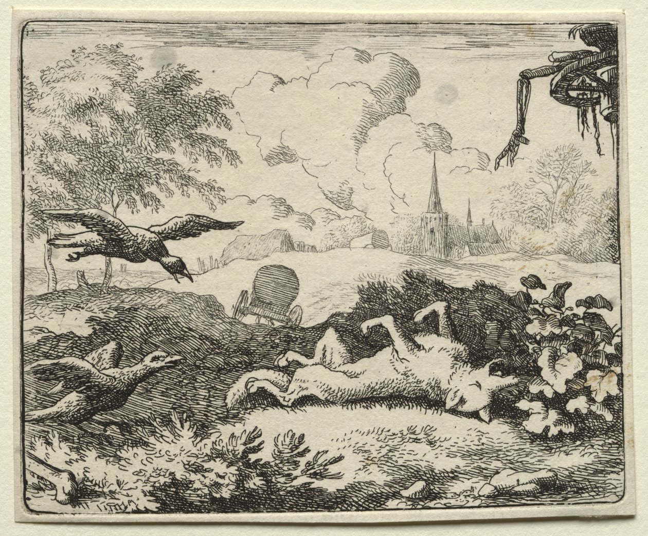 Reynard the Fox: Reynard Feigns Death. av Allart van Everdingen