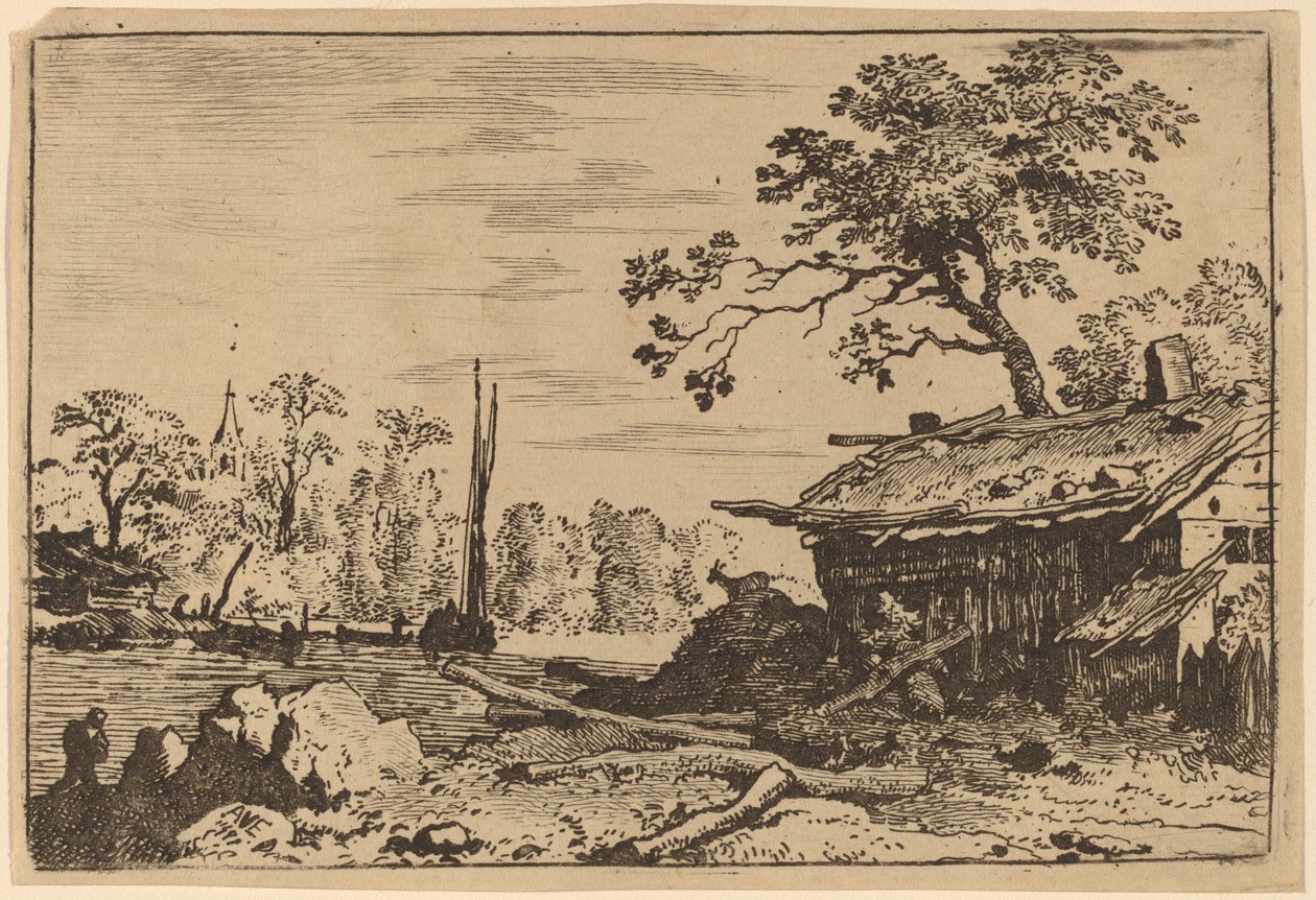 Ruinous Hut, sannsynligvis ca. 16451656. av Allart van Everdingen