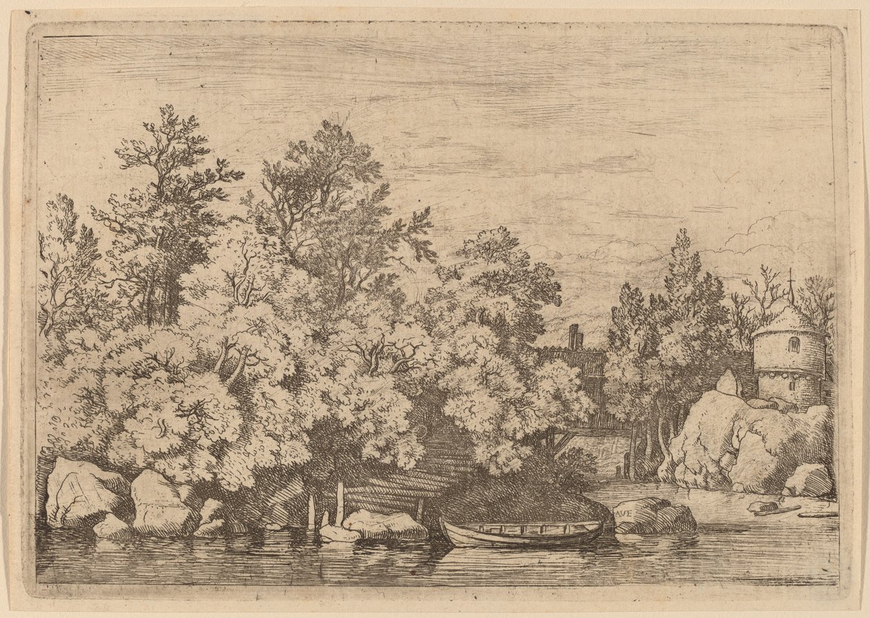 Cudgel Dam og Covered Bridge av Allart van Everdingen