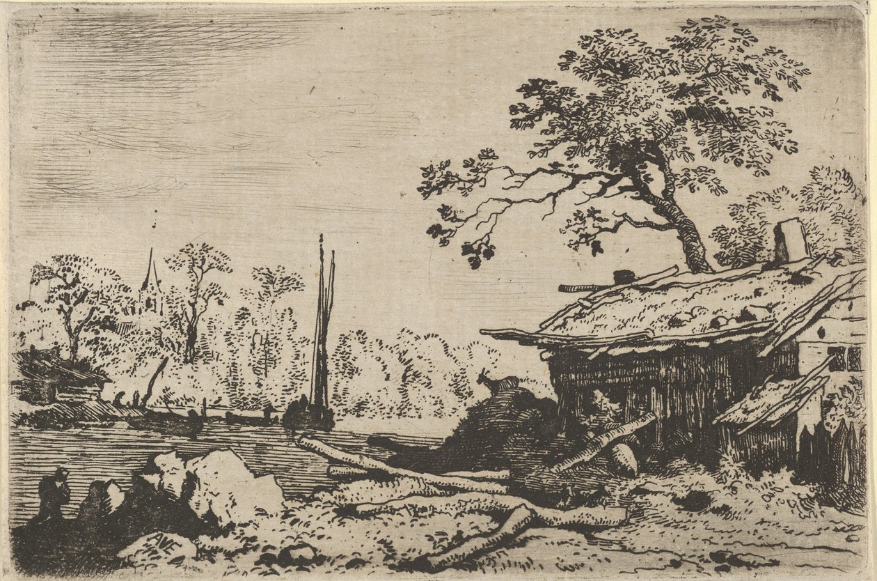 The Ruinous Hut, 1600-tallet. av Allart van Everdingen