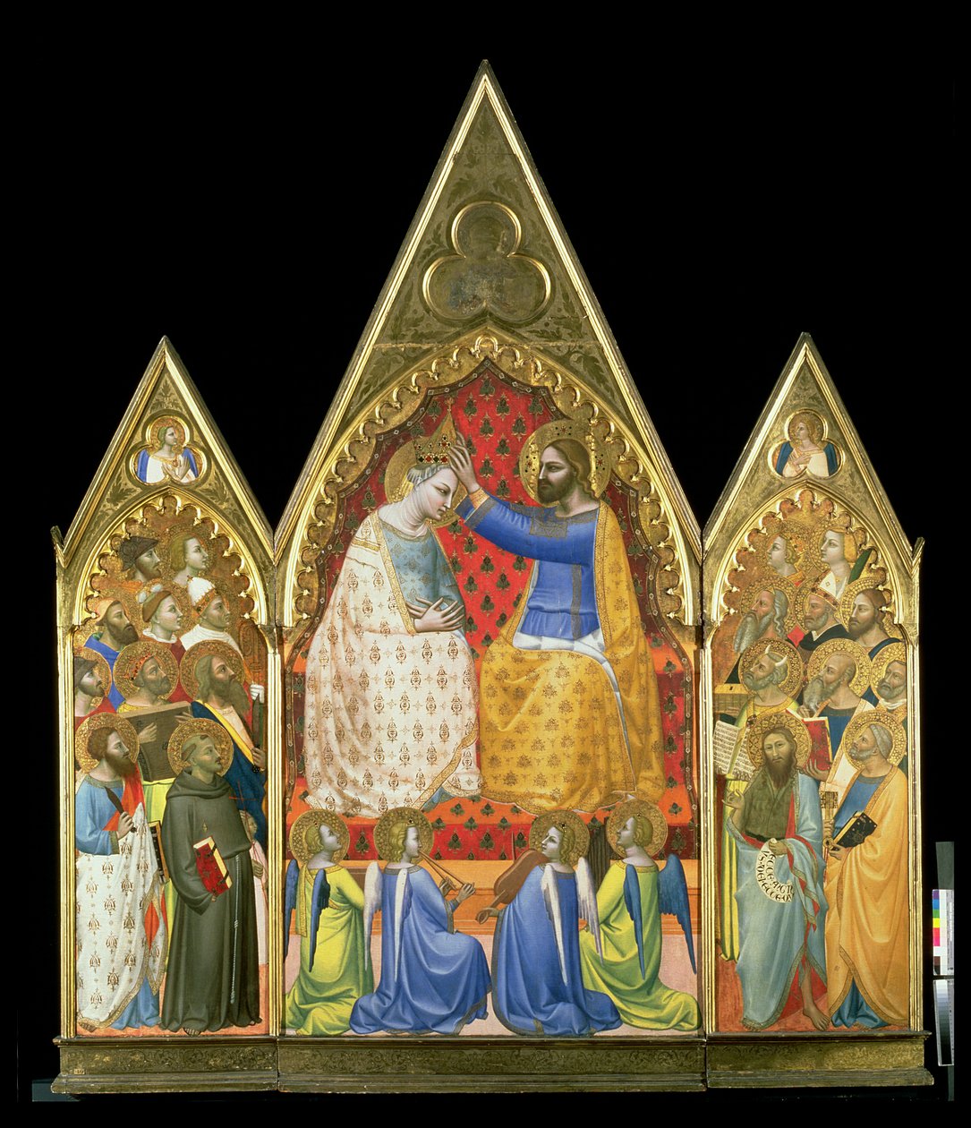 Coronation of the Virgin (tempera på panel) av Allegretto Nuzi