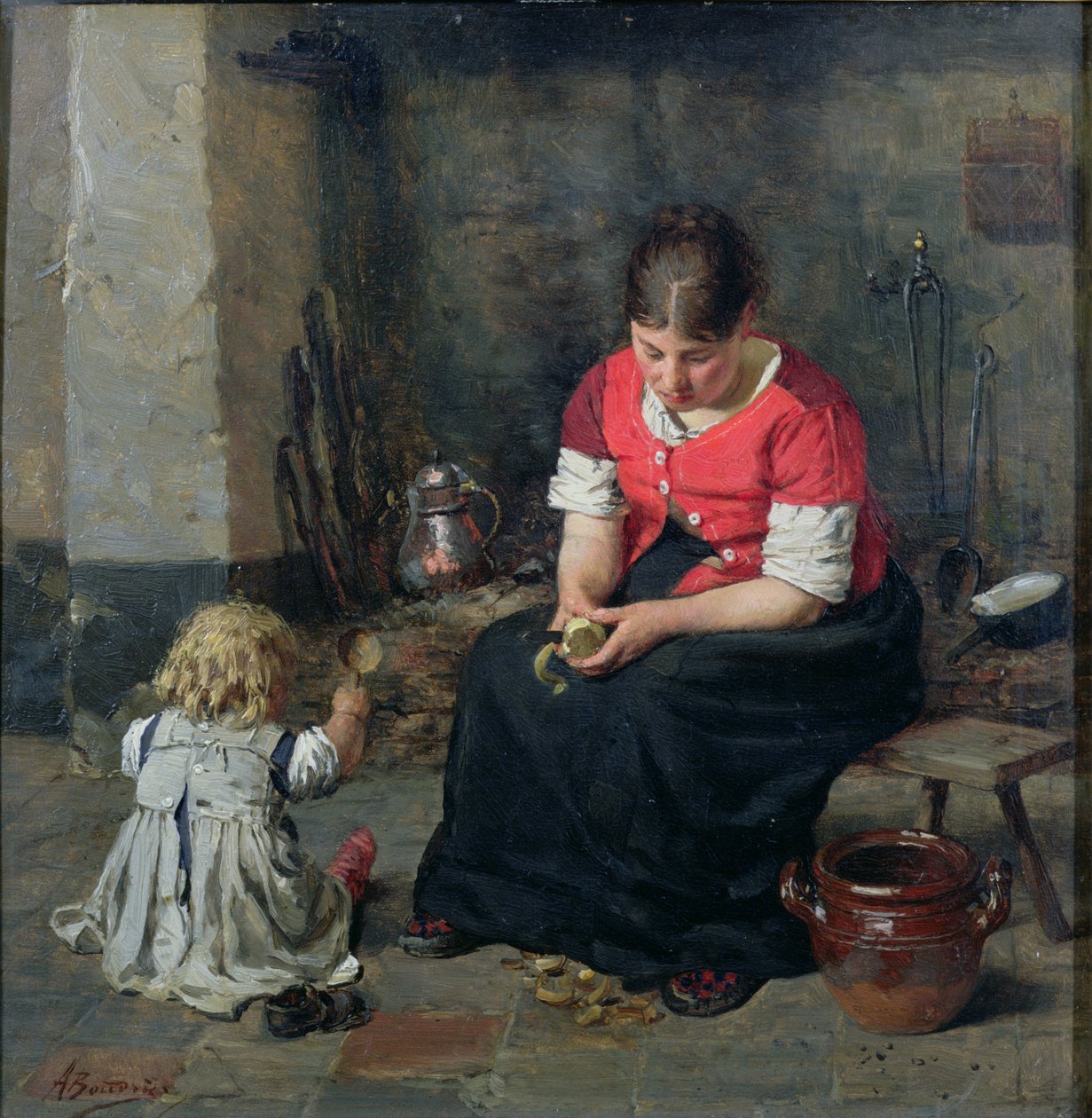 Tilberedning av grønnsaker (panel) av Alois Boudry