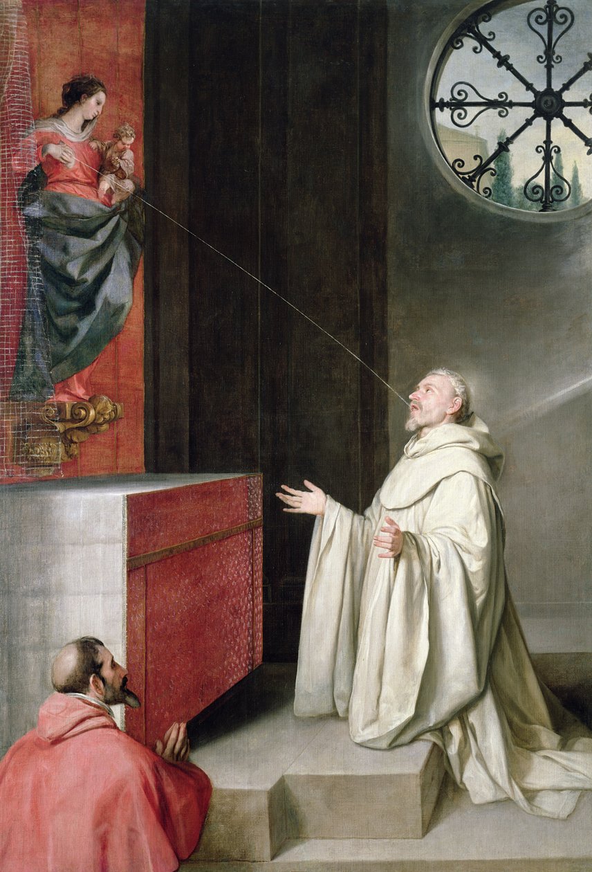 St. Bernard og jomfruen av Alonso Cano