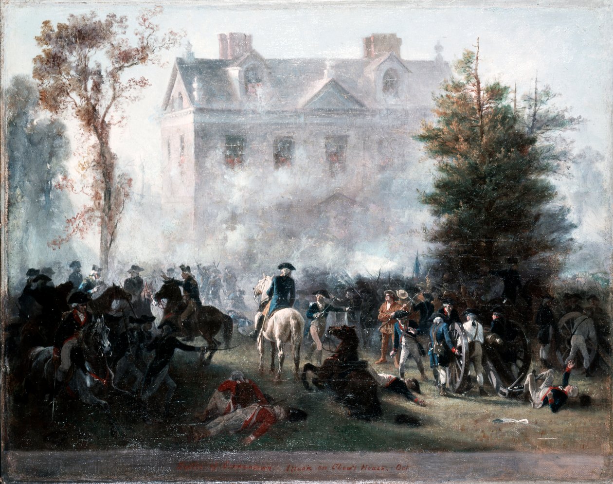 Slaget ved Germantown, angrep på Judge Chews House, 1860 av Alonzo Chappel