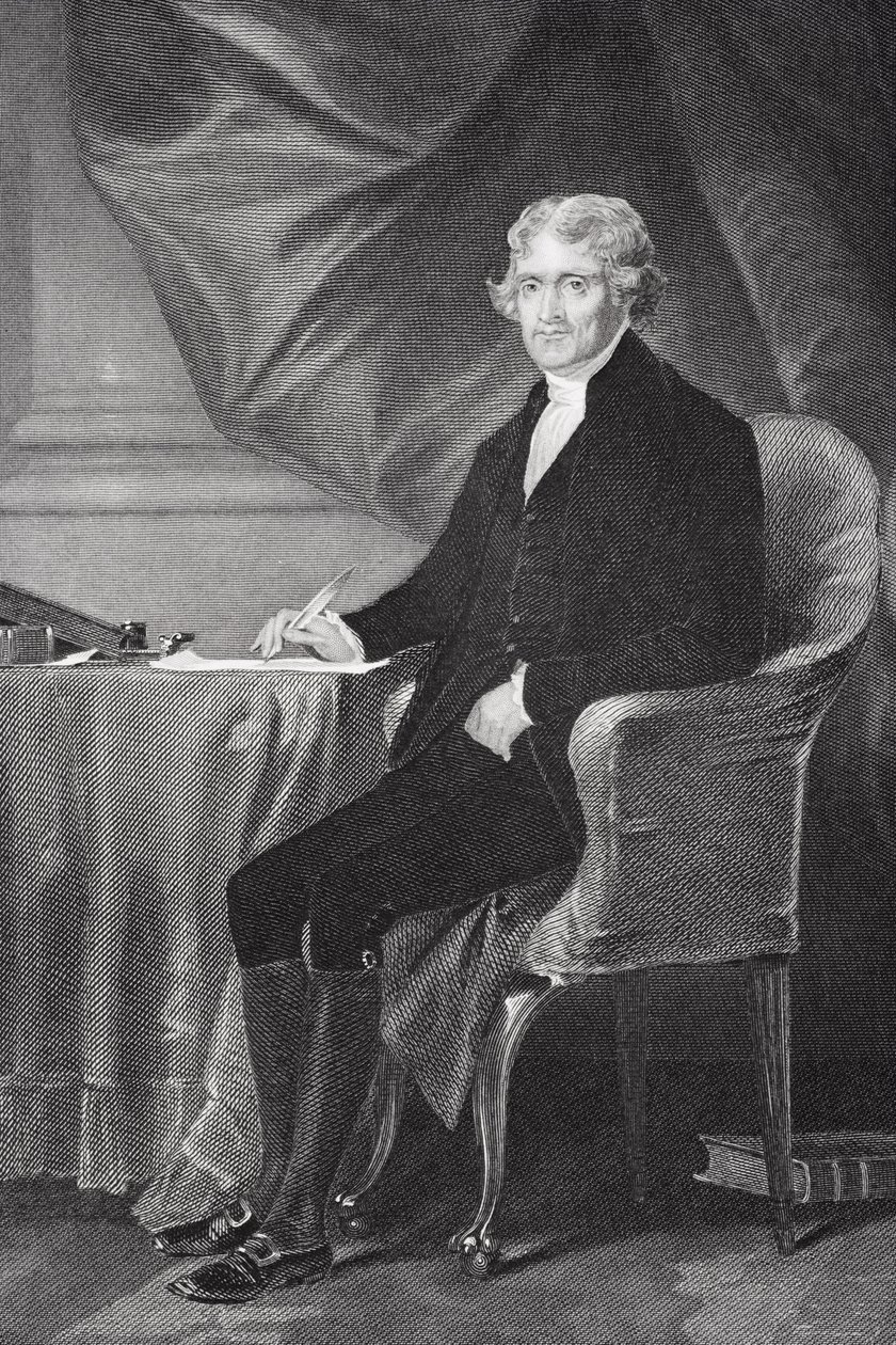 Portrett av Thomas Jefferson (1743-1826) (se 254738 for detaljer) av Alonzo Chappel