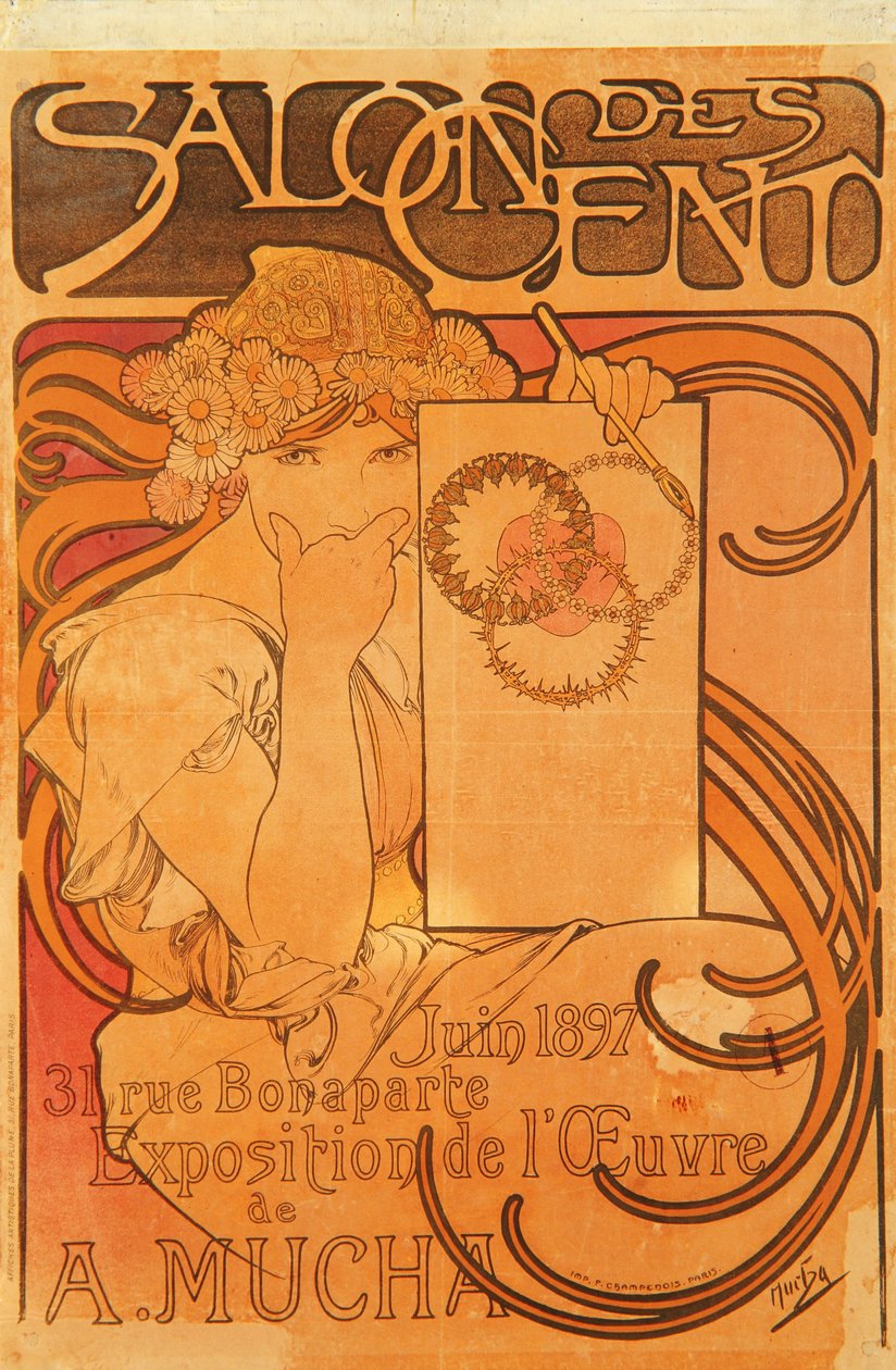 Salon of the Hundred, 1897 av Alphonse Mucha