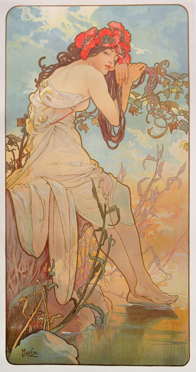 Årstidene: Sommer, 1896 av Alphonse Mucha