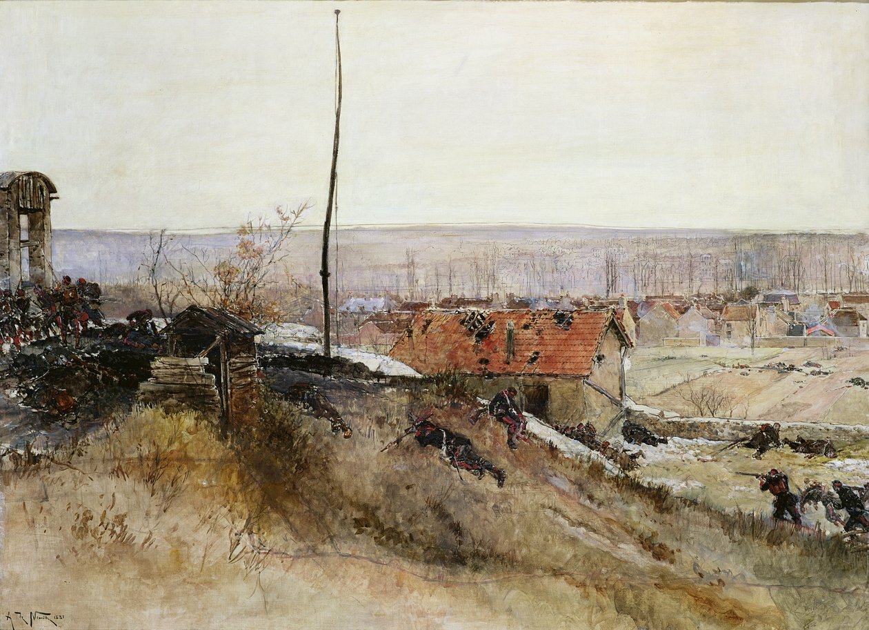 Angrep på kalkovnen ved Champigny Quarry, 2. desember 1870, 1881 av Alphonse Marie de Neuville