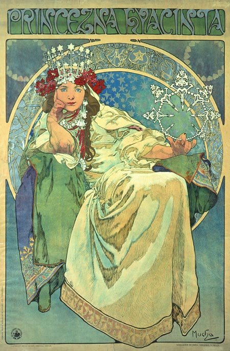 Prinzessin Hyazinthen Engelsk: Princess Hyacinth, fargelitografi av Alphonse Mucha, 1911n av Alphonse Mucha