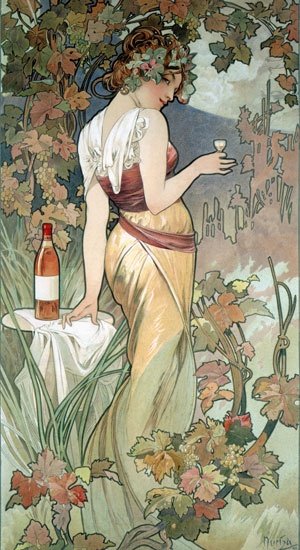 Cognac plakat av Alphonse Mucha