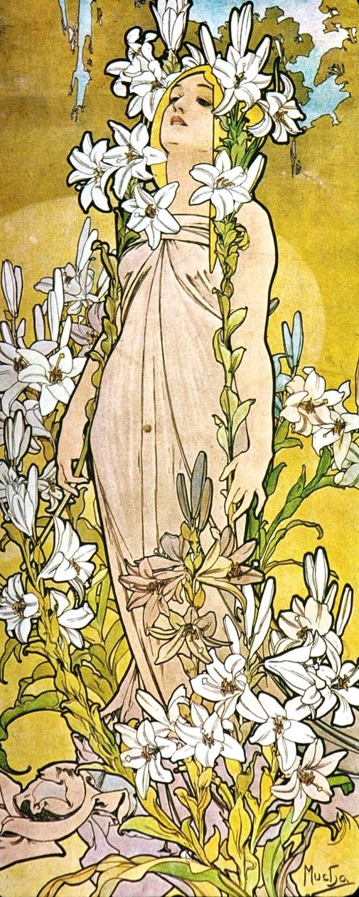 Lily av Alphonse Mucha