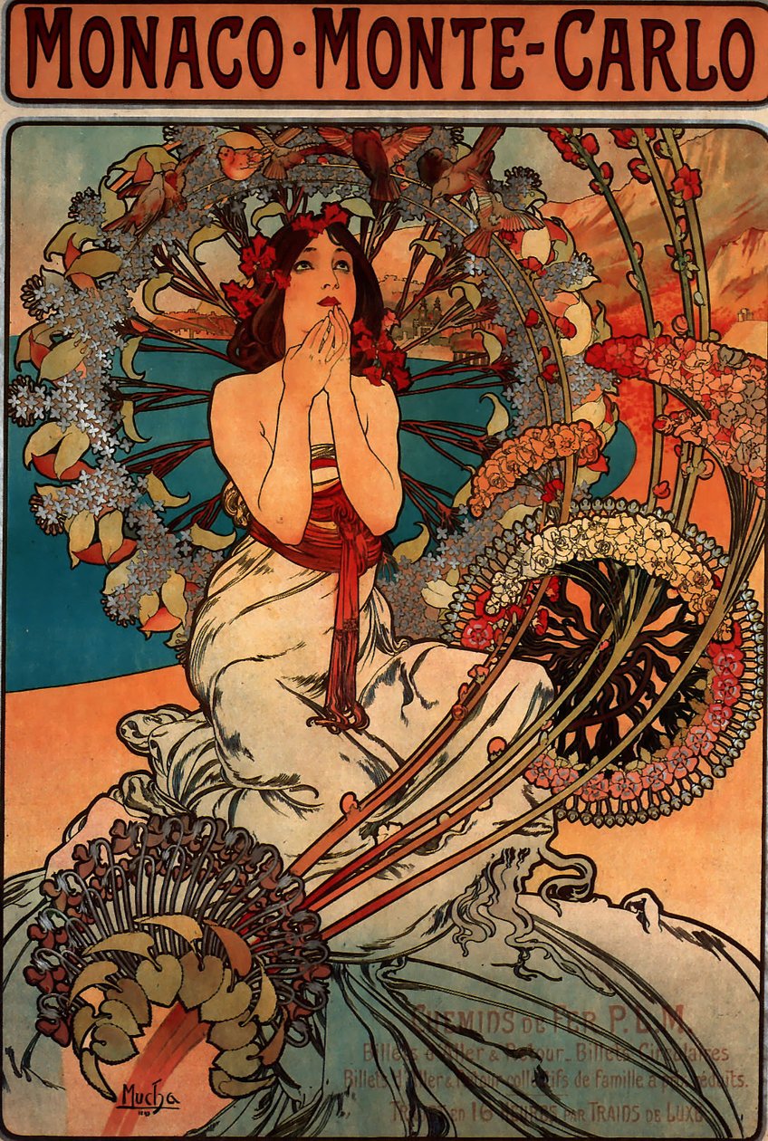 Monaco Monte Carlo av Alphonse Mucha