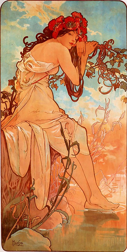 Sommer av Alphonse Mucha