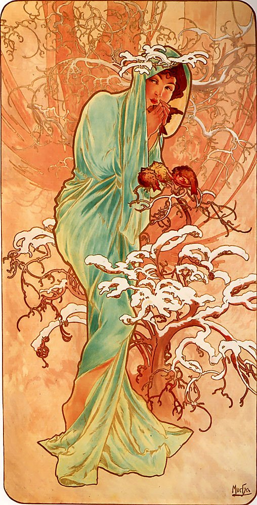 Vinter av Alphonse Mucha