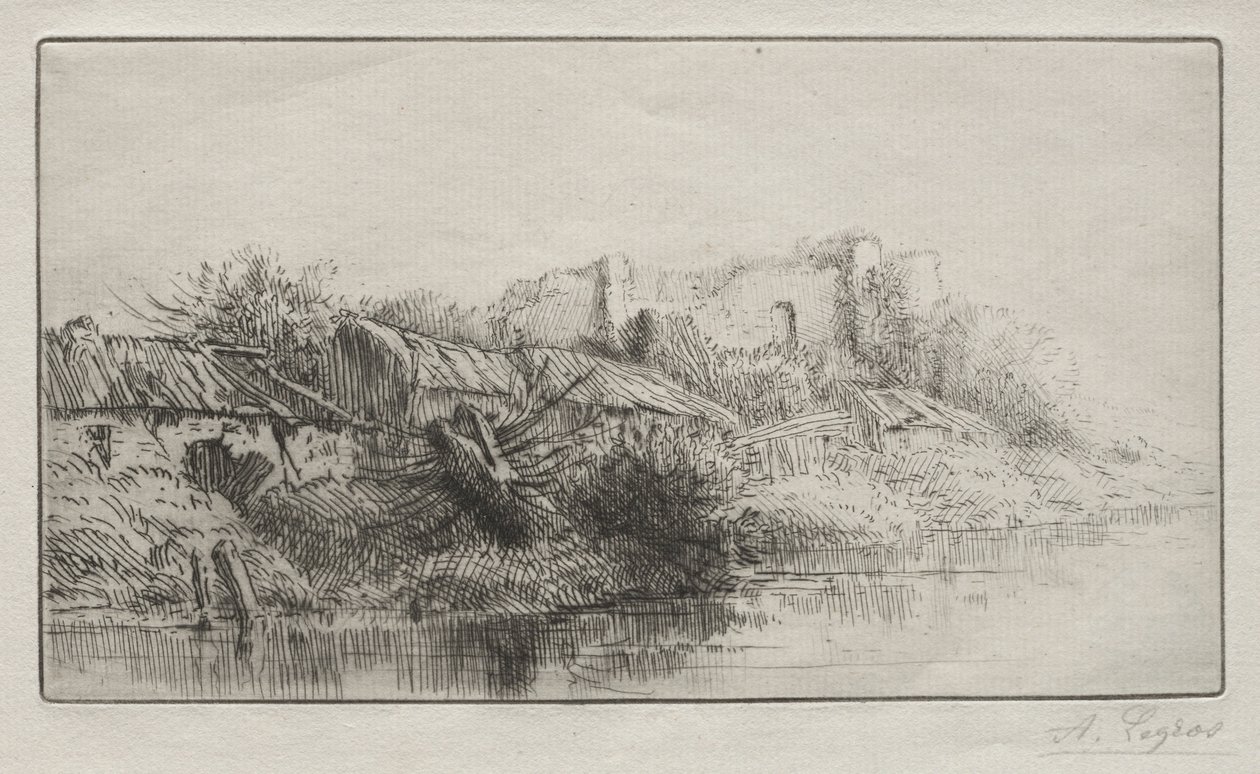 Forlatt landsby. av Alphonse Legros