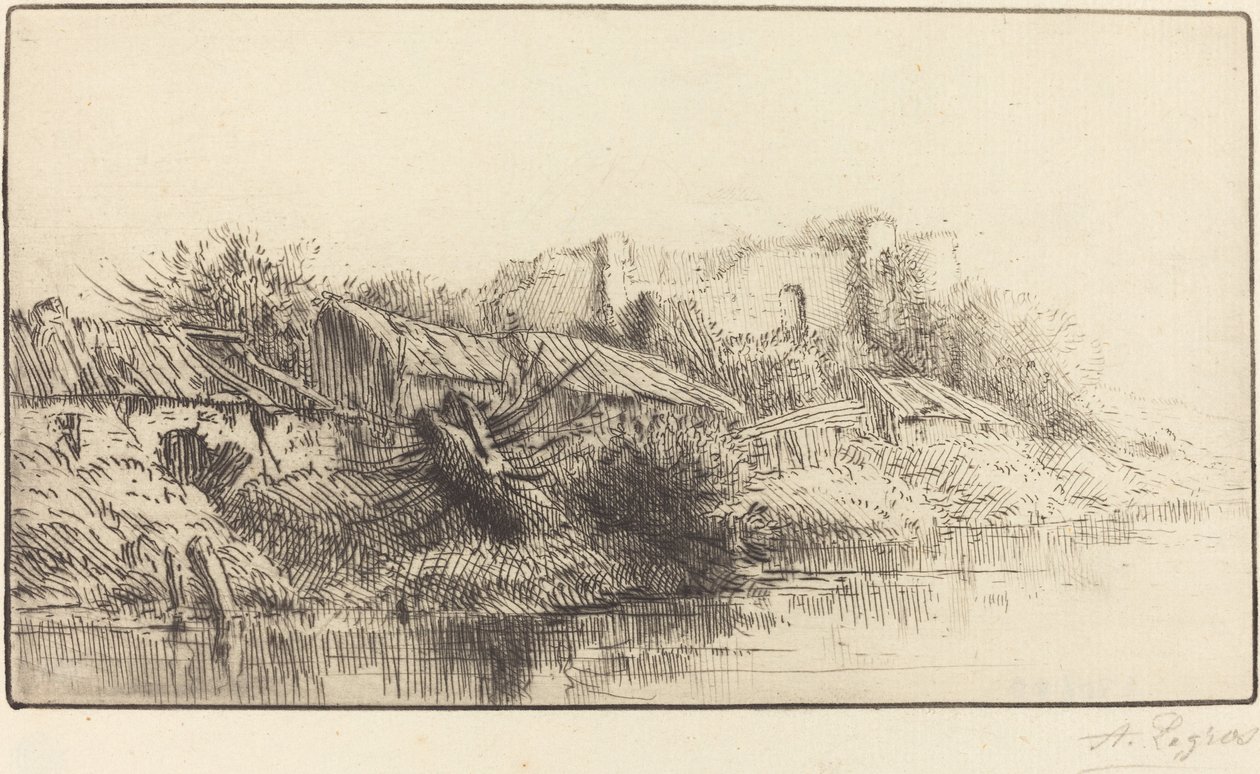 Forlatt landsby Le village abondonne. av Alphonse Legros