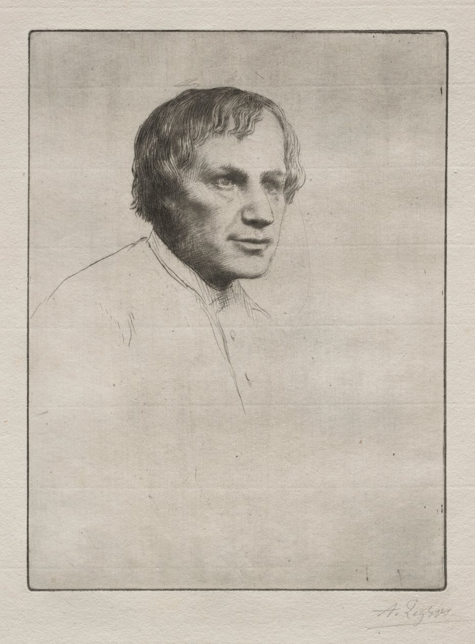 Alfred Stevens. av Alphonse Legros