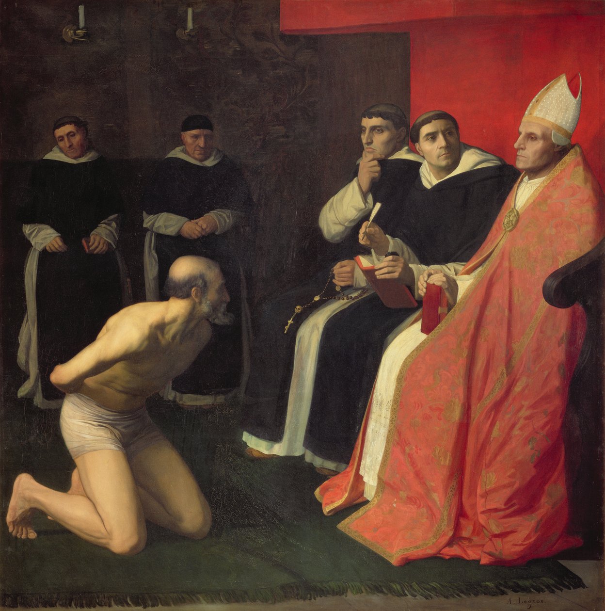 An Honorable Penitent, ca. 1868 av Alphonse Legros