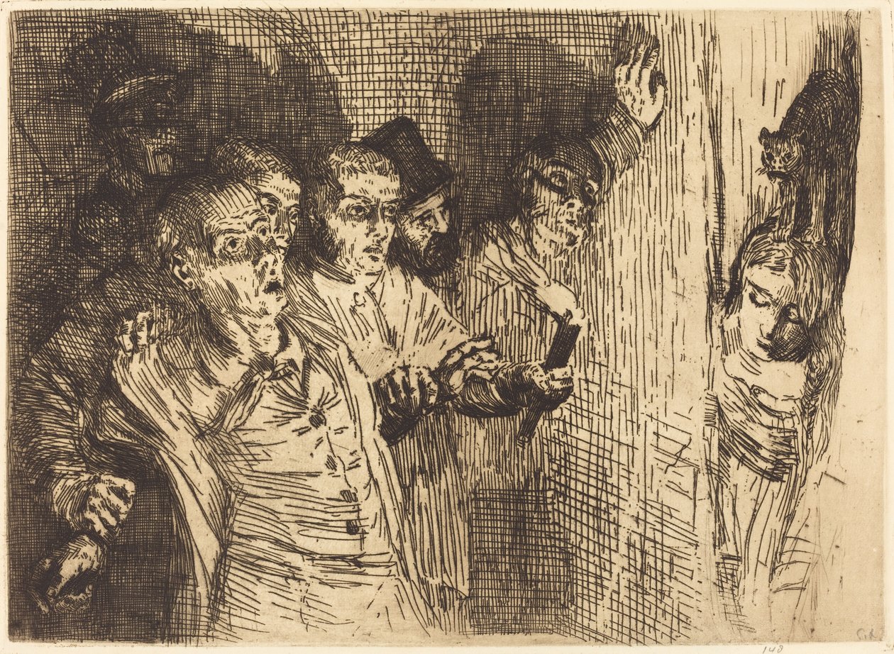 Black Cat Den svarte katten. av Alphonse Legros