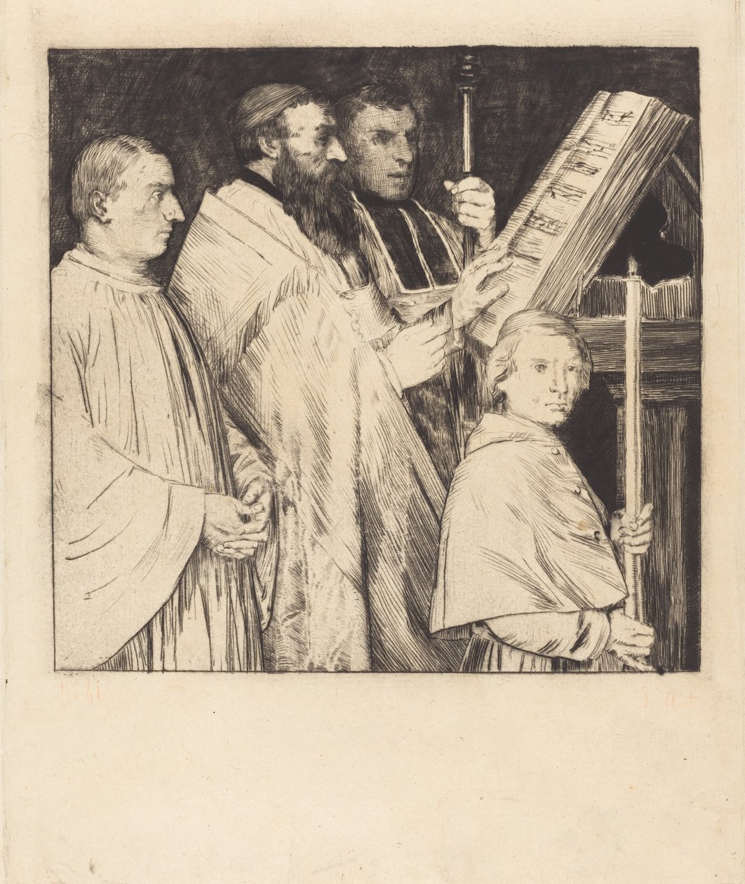 Korister, 1. plate Le lutrin. av Alphonse Legros