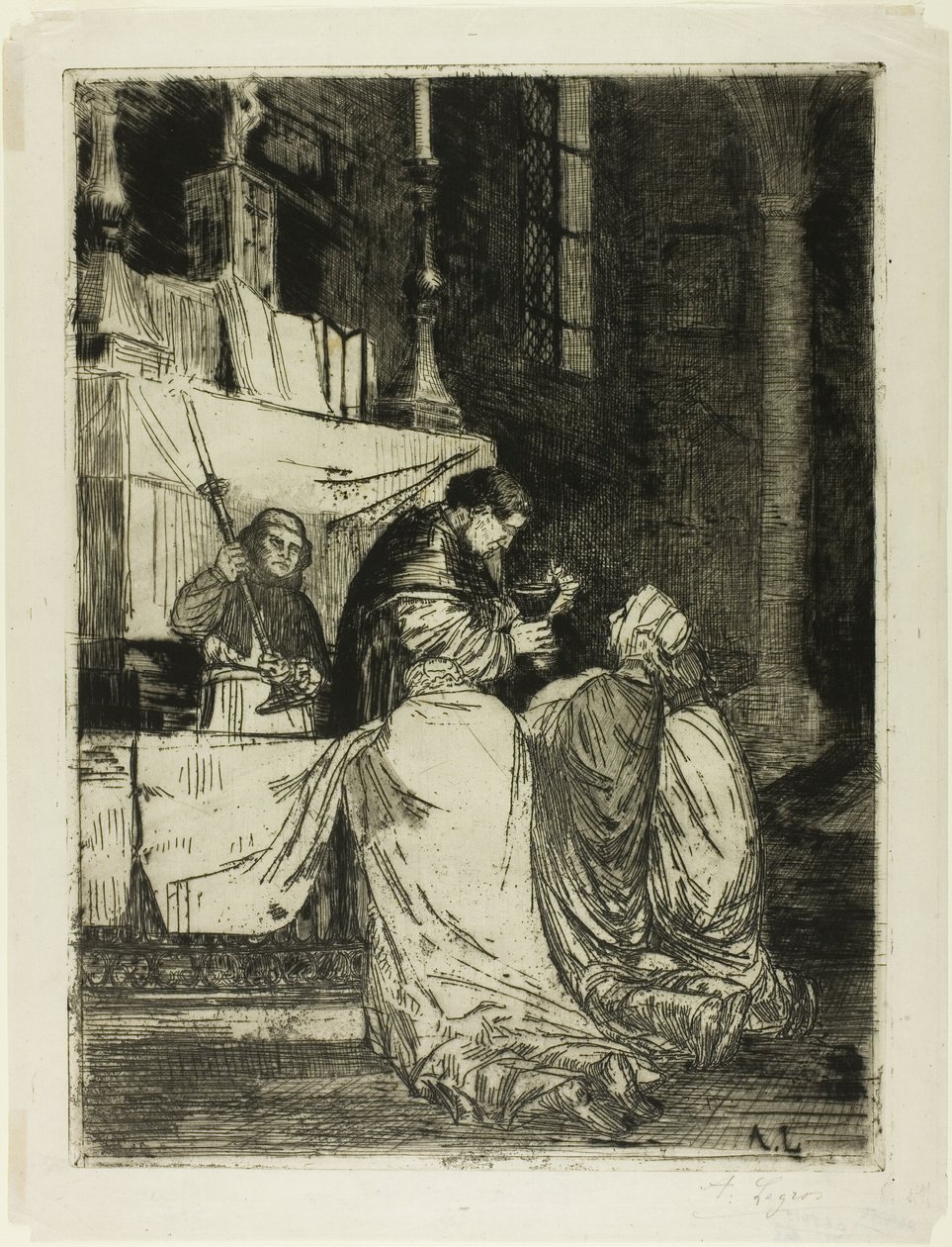 Nattverd i St. Médard-kirken av Alphonse Legros