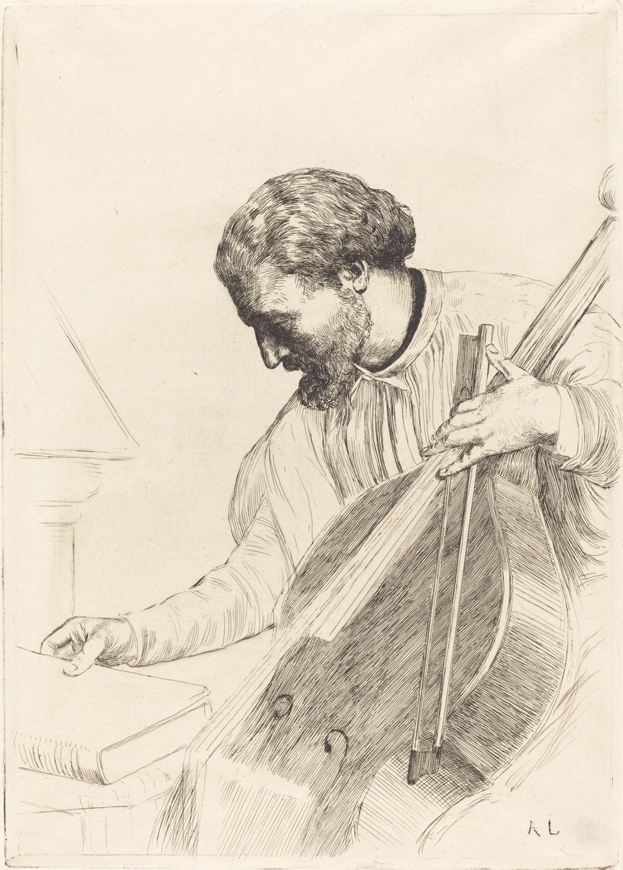 Kontrabassspiller av Alphonse Legros