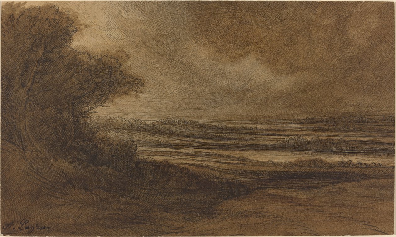 Landsbygda i Burgund [recto] av Alphonse Legros