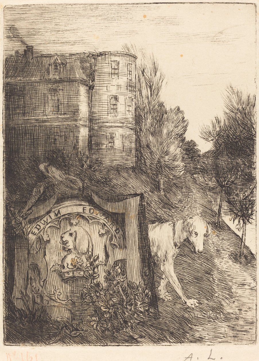 Eks-Libris Edwin Edwards. av Alphonse Legros