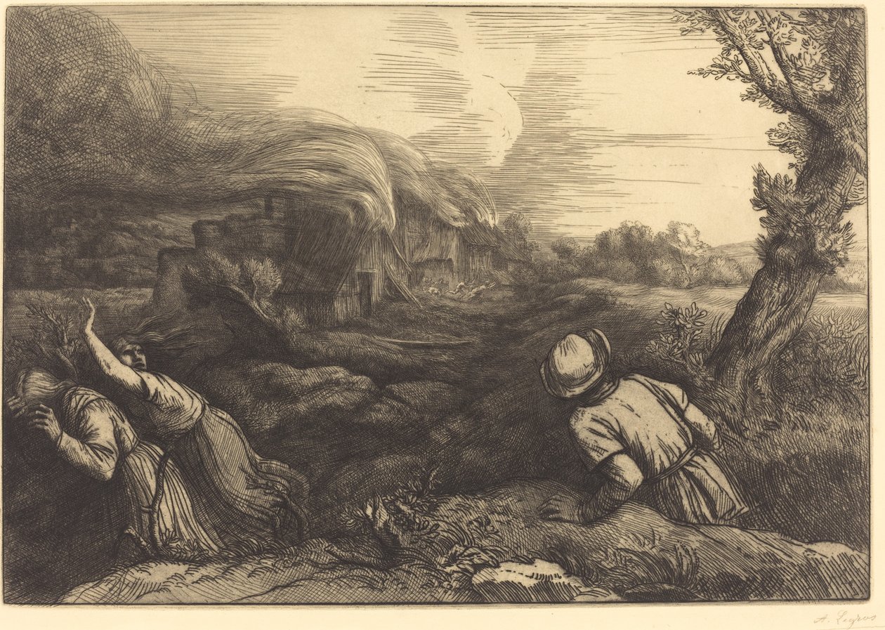 Brann i Hamlet av Alphonse Legros