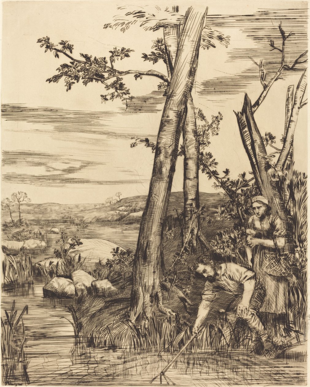 Fiske etter kreps av Alphonse Legros