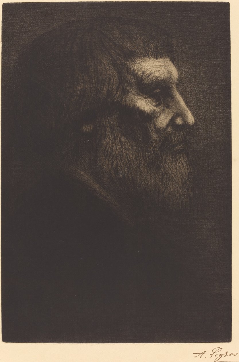 Hodet til en tigger (Tete de mendiant) av Alphonse Legros