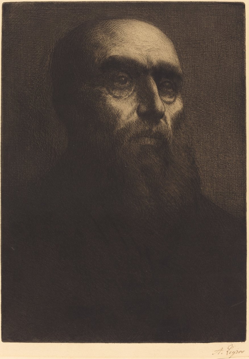 Head of a Man Tete d'homme. av Alphonse Legros