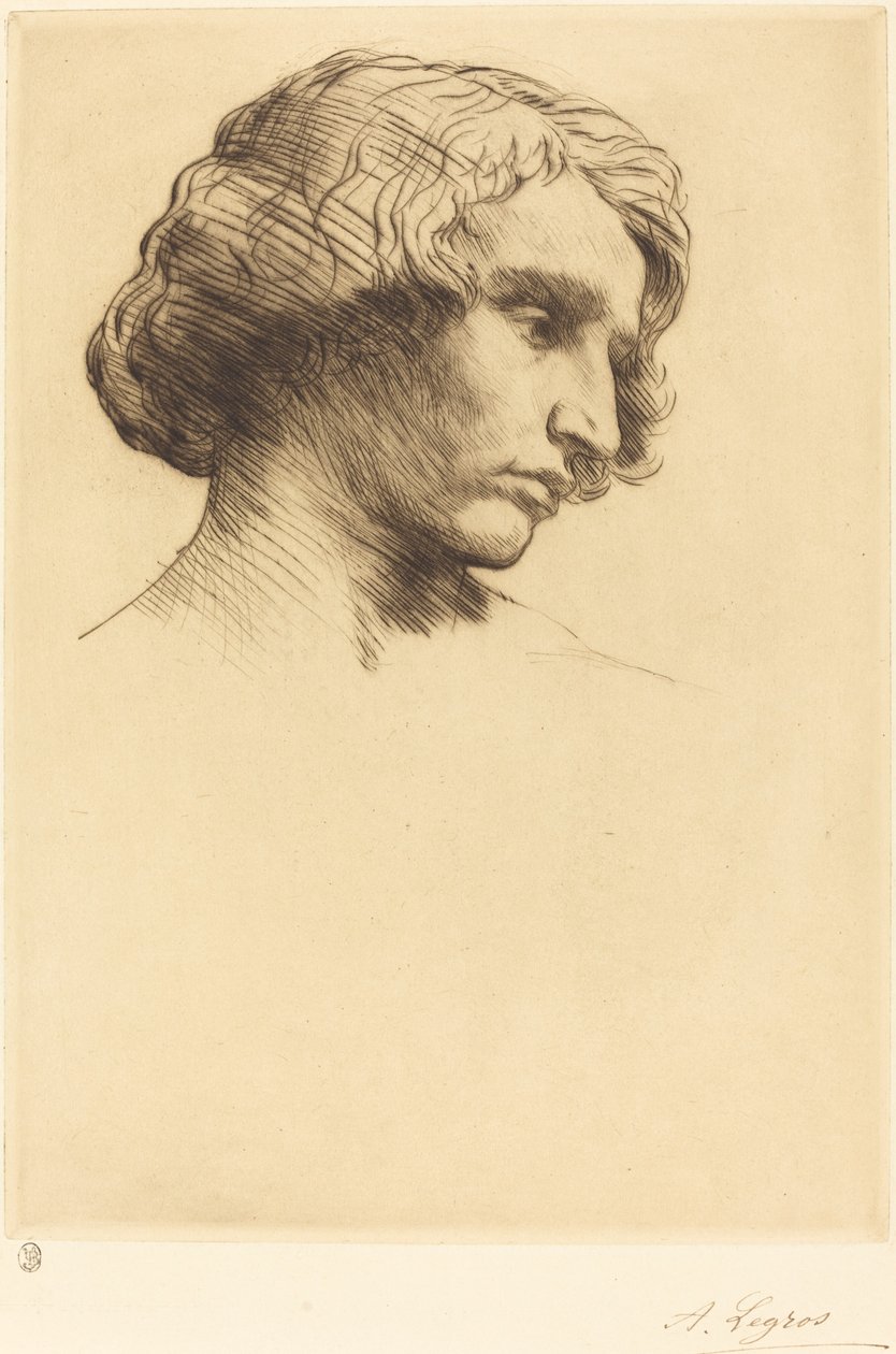 Leder for en mann Tete d'homme, 1877. av Alphonse Legros