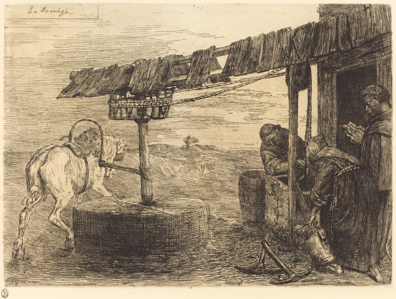 Hestedrevet mølle (Le manege) av Alphonse Legros