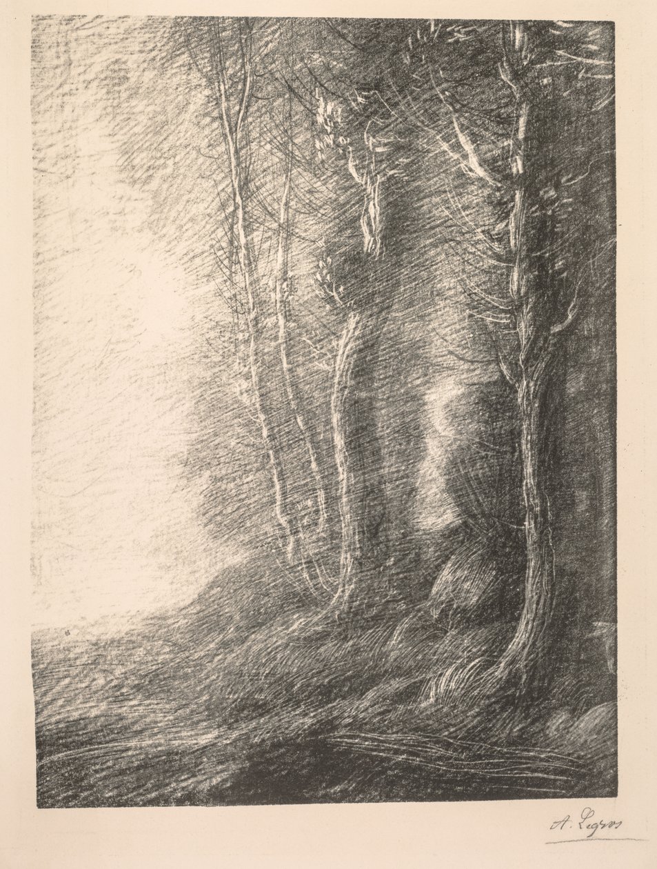 Landskap Paysage. av Alphonse Legros