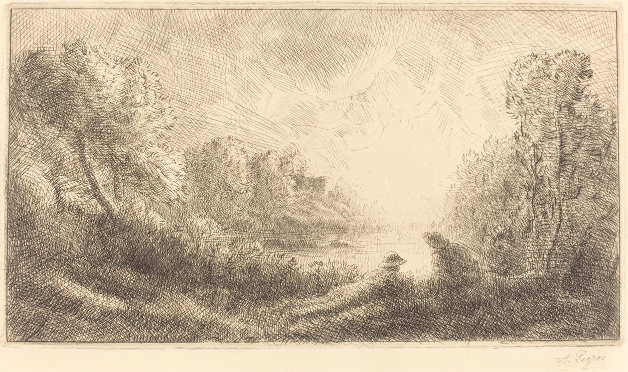 Landskap: Soloppgang av Alphonse Legros
