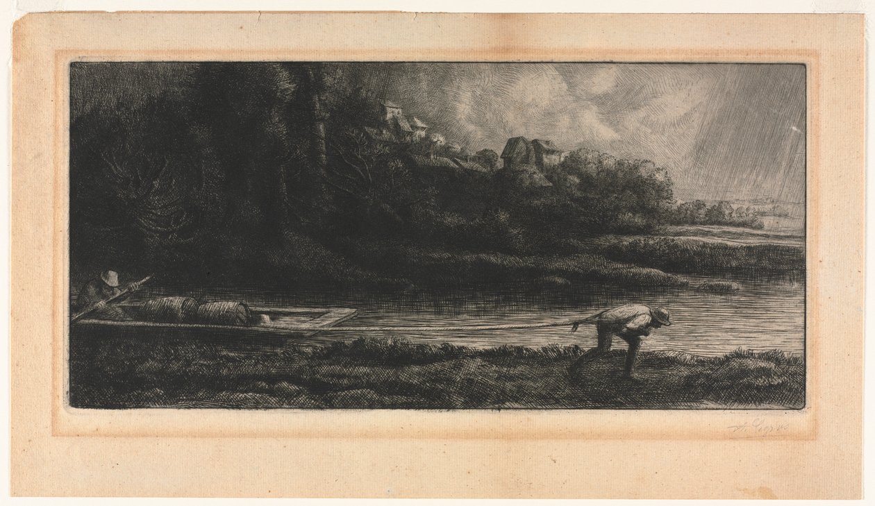 Landskapet på en båt av Alphonse Legros