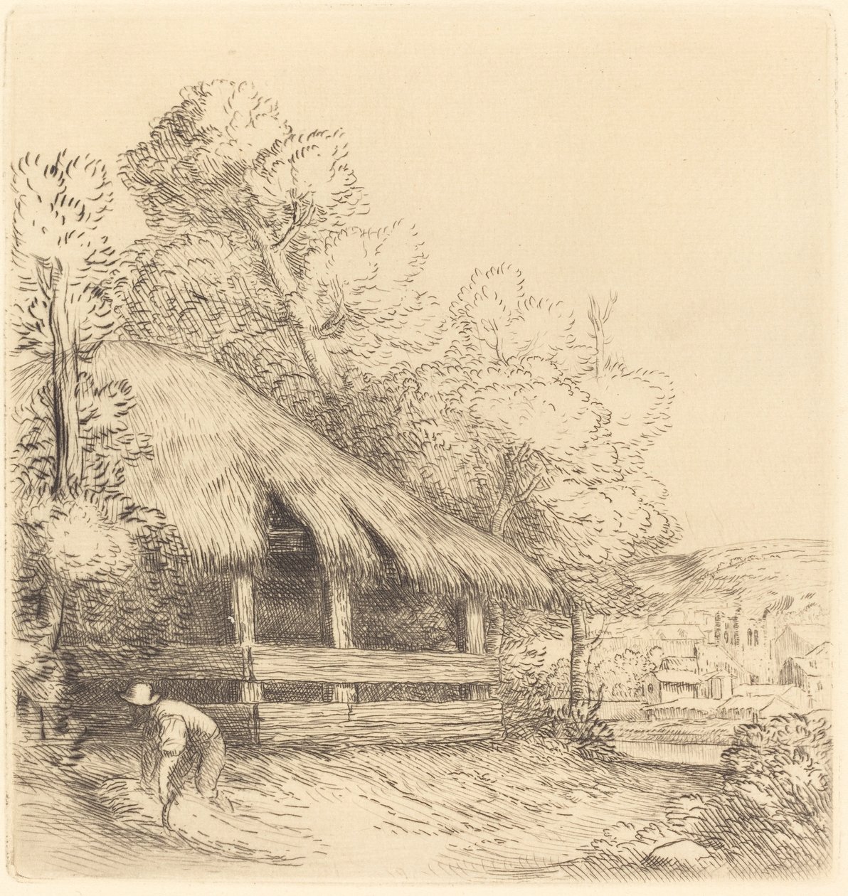 Little Shelter Le petit hangar. av Alphonse Legros