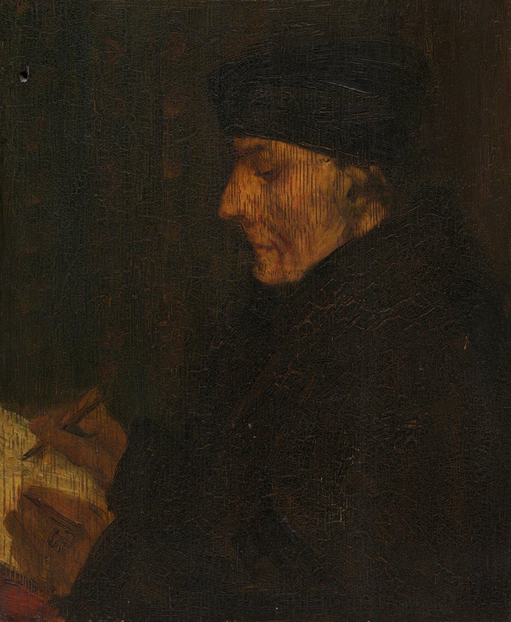 Minnekopi av Holbeins Erasmus av Alphonse Legros
