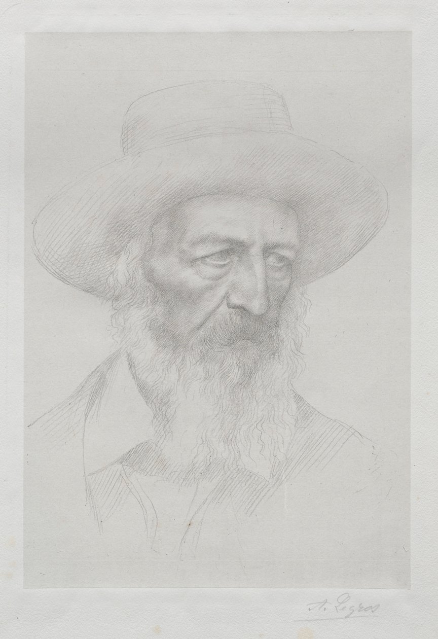 Portrett av Alfred Lord Tennyson. av Alphonse Legros