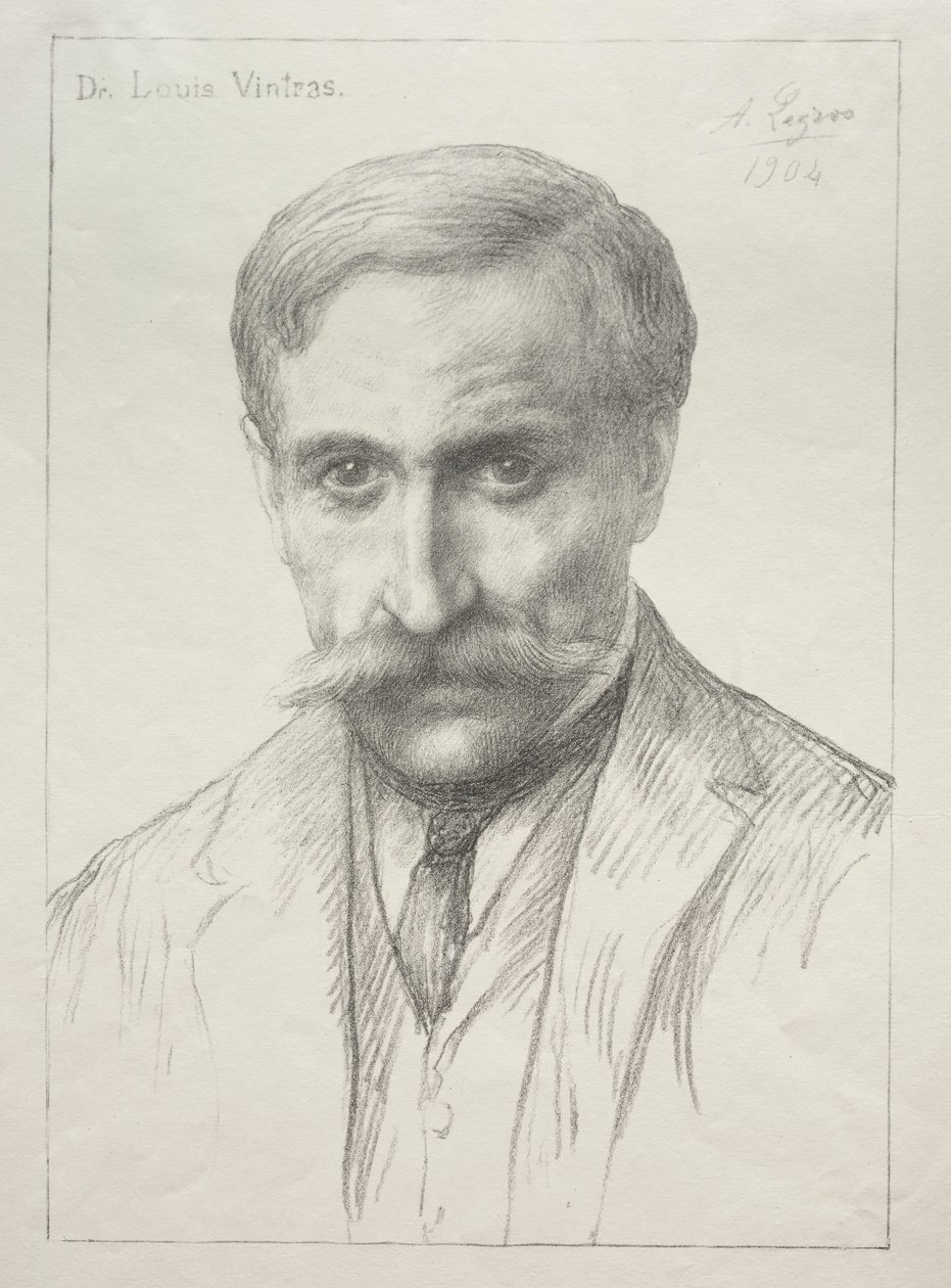 Portrett av Dr. Louis Vintras. av Alphonse Legros