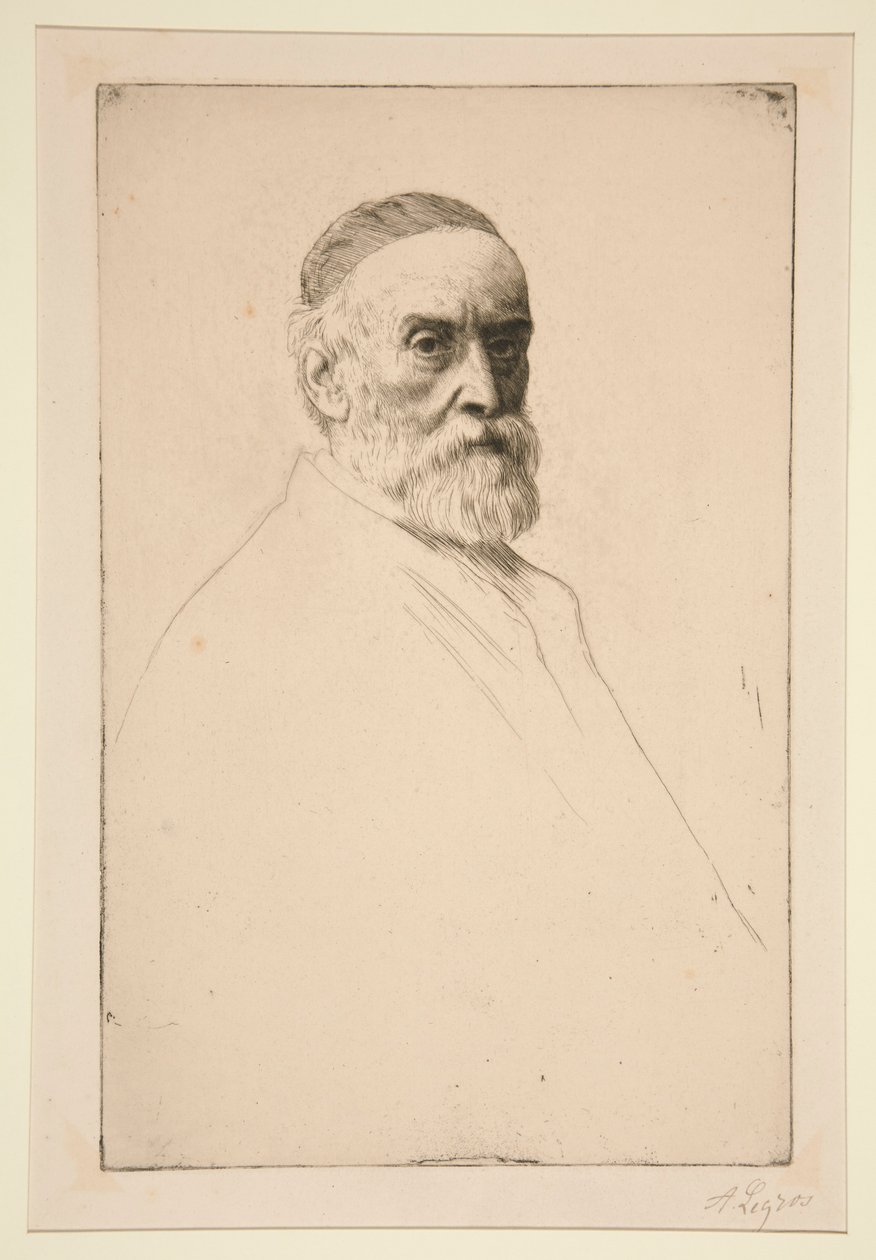 Portrett av G.F. Watts, R.A. av Alphonse Legros