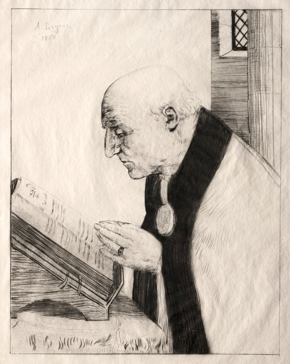 Leser kontoret, 1868. av Alphonse Legros
