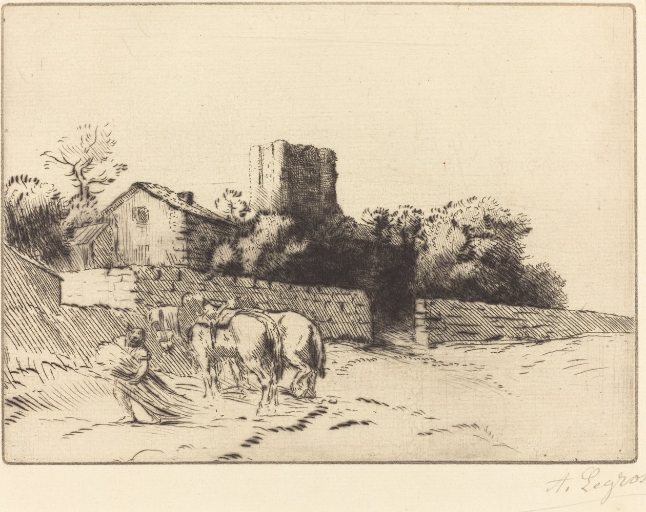 Prestegårdsmur (Le mur du presbytere) av Alphonse Legros