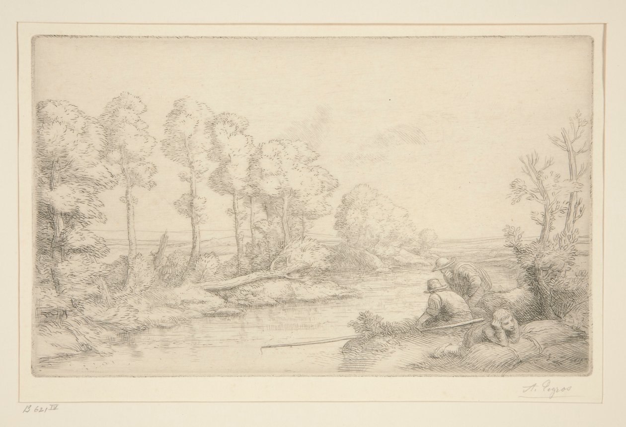 Hvil ved elven av Alphonse Legros