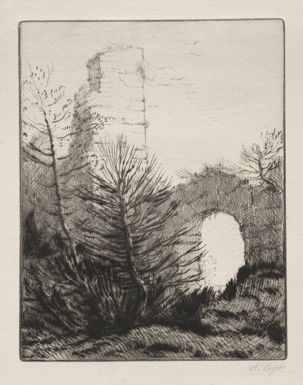 Ruinene av et kloster av Alphonse Legros